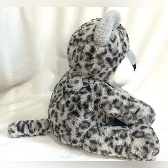 Animal Adventure White Gray & Black Leopard Print Plush 18” Soft Stuffed Animal - Picture 5 of 16
